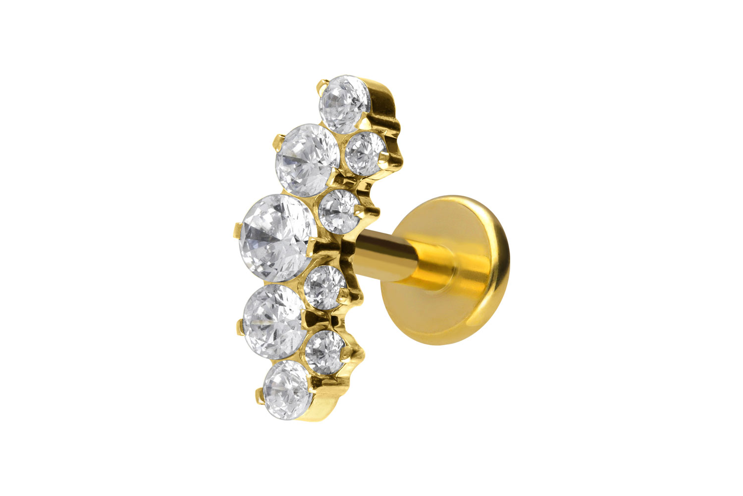 Titan Labret Piercing mit Innengewinde KRISTALLBOGEN